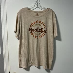 Thankful Gratefull Blessed Short Sleeve T-Shirt Women's 2XL (20) #3852